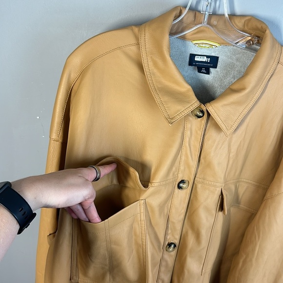 Anthropologie Maeve Vegan Leather Oversized Shirt Jacket Size 2X - Picture 8 of 16